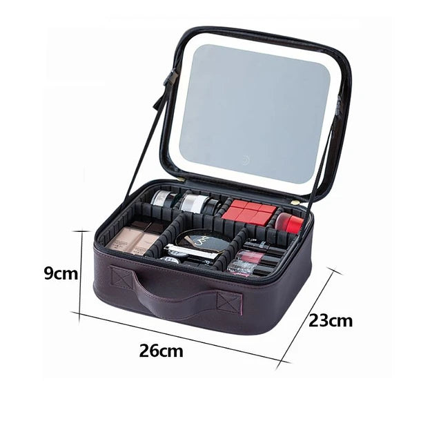 GLAM CASE COSMETIQUERO CON LUZ LED