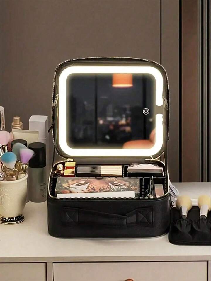 GLAM CASE COSMETIQUERO CON LUZ LED