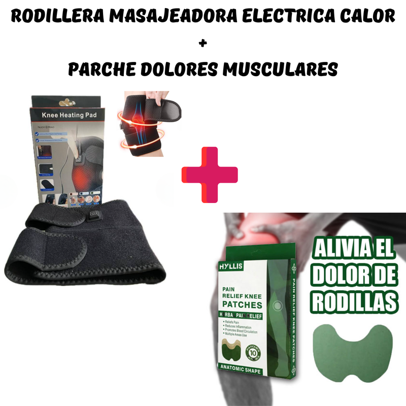 Rodillera Masajeadora + Parches Dolor